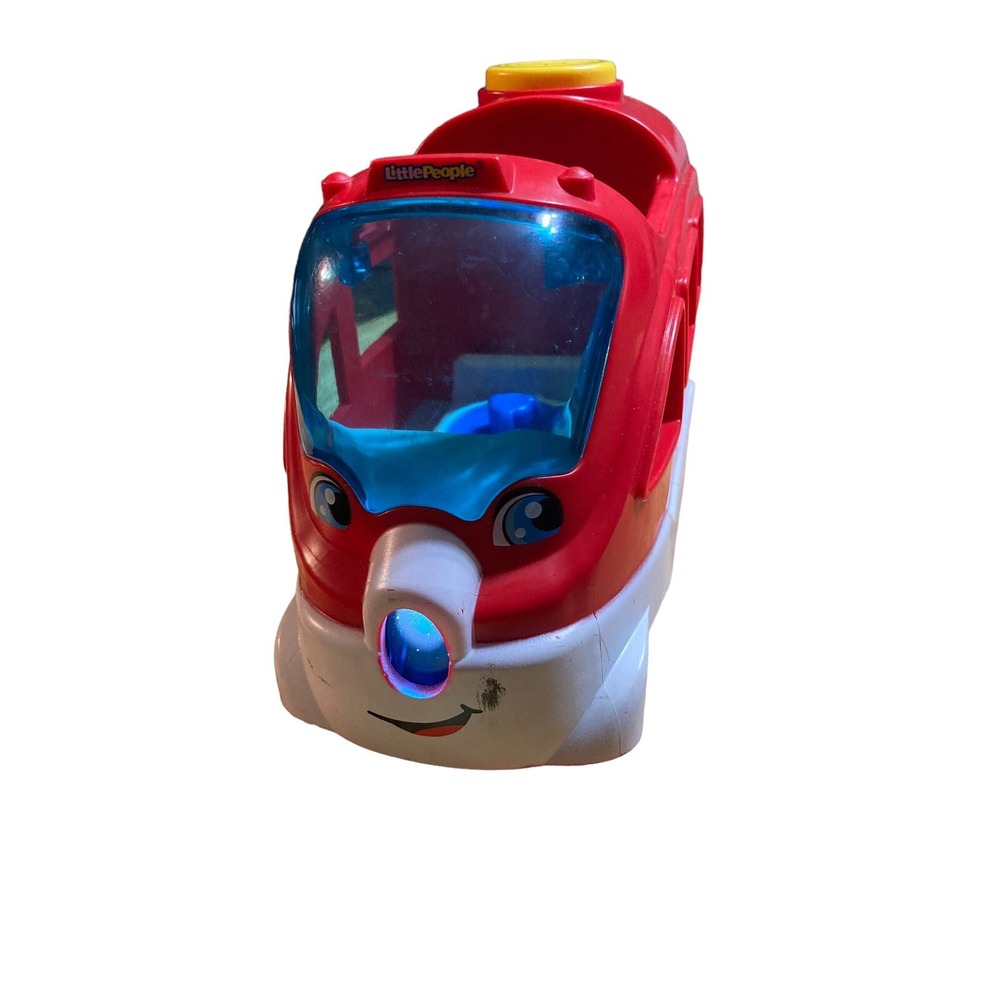 Red Little People Express Passenger Train City Bus Light Up Music Sound TESTED
